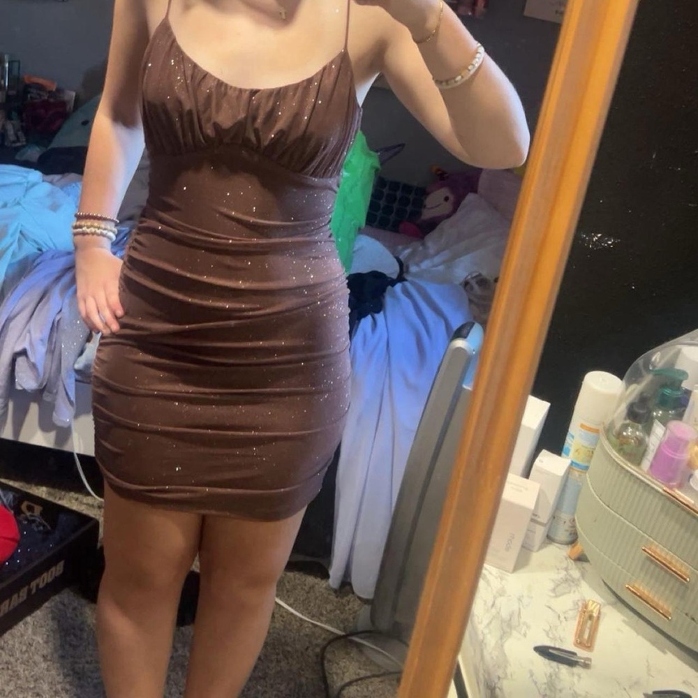 Windsor Brown Sparkle Midi Dress